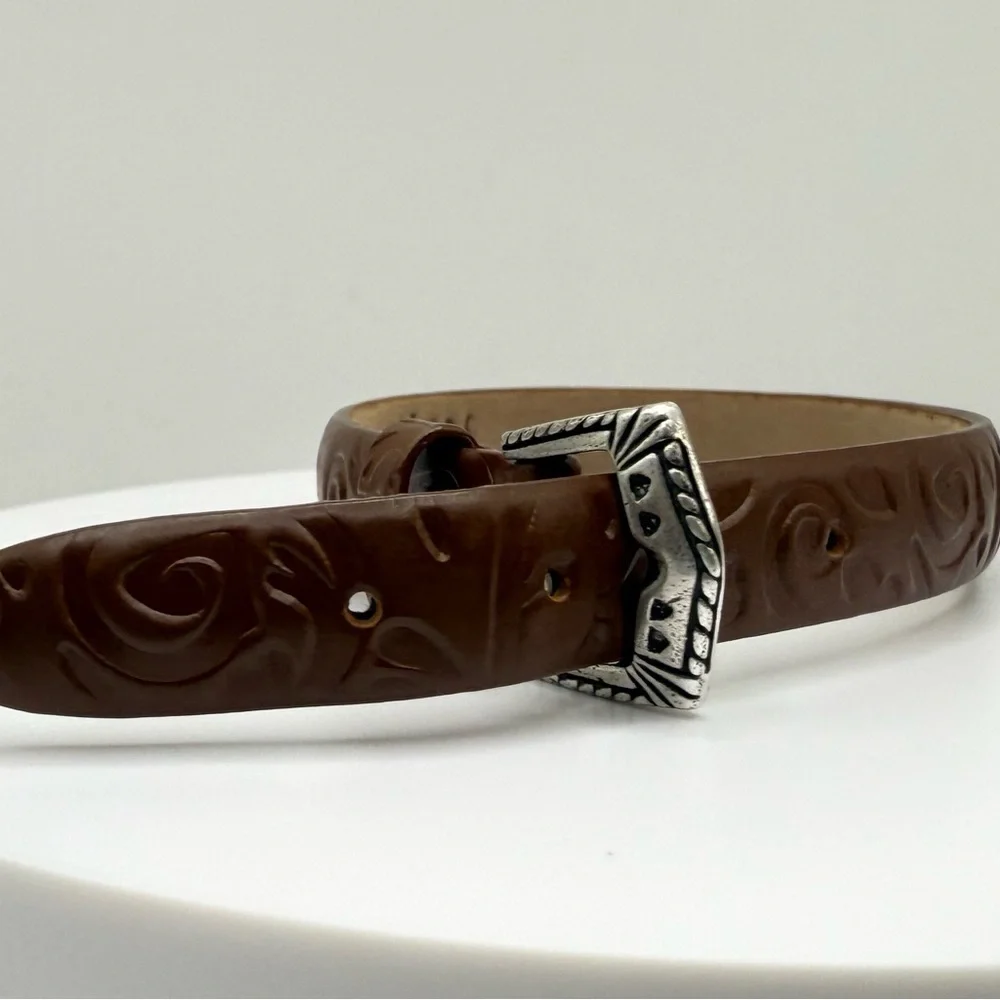 Prerogatives Brown Tooled Leather Bracelet